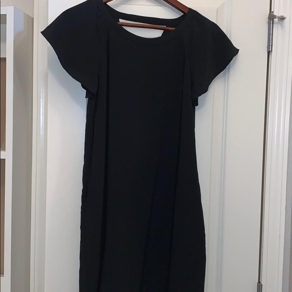 Black mini dress with pockets